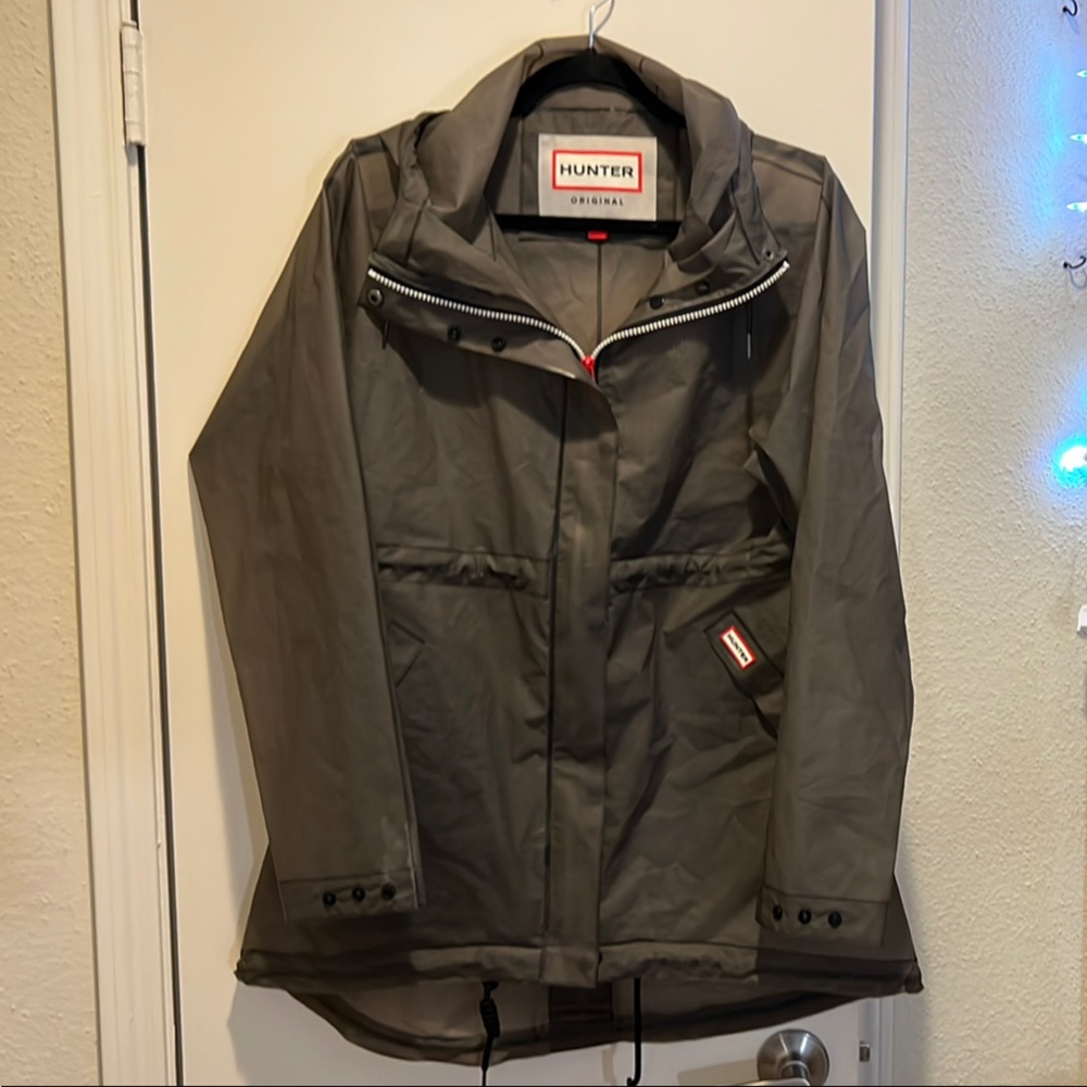 Hunter Gray Raincoat Essential for Rainy Days